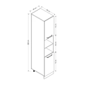 Minar 40 Cm Mutfak Boy Dolabı Beyaz D40-B2 - 8