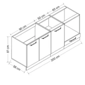 Minar 200 Cm Mutfak Dlb Byz Dore 200-D6-Alt - 8