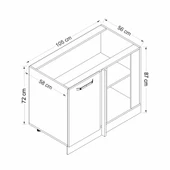 Minar Mtfk Mdl Alt 1K1R 105Cm Köşe Dlp Byz Antr - 8