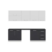 Minar 255 Cm Mutfak Dolabı Beyaz Antrasit 255-A10 thumbnail 4