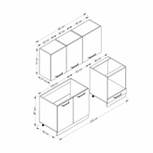 Minar 220 Cm Mutfak Dolabı Beyaz Antrasit 220-A13 - 8