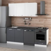 Minar 220 Cm Mutfak Dolabı Beyaz Antrasit 220-A13 - 3