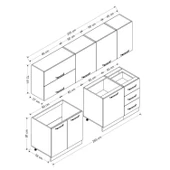Minar 255 Cm Mutfak Dolabı Beyaz Antrasit 255-A10 thumbnail 8