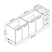 Minar 210 Cm Mutfak Dlb Byz Dore 210-D2-Alt thumbnail 8