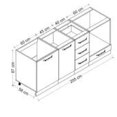 Minar 205 Cm Mutfak Dlb Byz Dore 205-D3-Alt - 8
