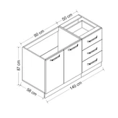 Minar 140 Cm Mutfak Dlb Byz 140-B1-Alt thumbnail 8