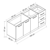 Minar 185 Cm Mutfak Dlb Byz Dore 185-D1-Alt thumbnail 8