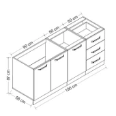 Minar 190 Cm Mutfak Dlb Byz Dore 190-D1-Alt thumbnail 8