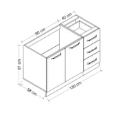 Minar 130 Cm Mutfak Dlb Byz 130-B2-Alt thumbnail 8