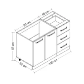 Minar 125 Cm Mutfak Dlb Byz 125-B2-Alt thumbnail 8