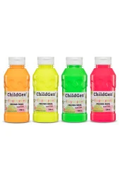 ChildGen Süper Yıkanabilir 4'lü Parmak Boya NEON Set (350 ml x 4) - 1
