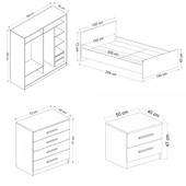 Minar Kale190 Yatak Odası Set 58 Beyaz Antrasit - 7