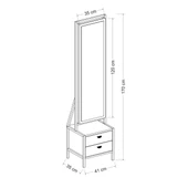Minar Elegante Aynalı Takı Dolabı-Beyaz - 8