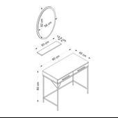 Minar Sane Makyaj Masası Elips Ayna Set 1 thumbnail 8