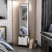 Minar Elegante Aynalı Takı Dolabı-Beyaz - 1