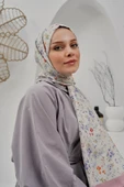 Afvente Çiçek Desen Krem Soft Pamuk Şal - 3