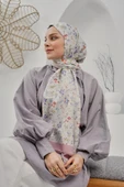 Afvente Çiçek Desen Krem Soft Pamuk Şal - 2