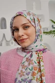 Afvente Çiçek Desen Pembe Soft Pamuk Şal thumbnail 1