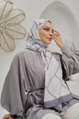 Afvente Geometrik Desen Beyaz Soft Pamuk Şal - 4