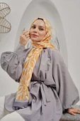 Afvente Soyut Desen Sarı Soft Pamuk Şal thumbnail 1