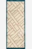 Afvente Geometrik Desen Krem Soft Pamuk Şal - 4