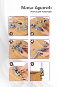 Kuaför Eğitim Mankeni Kahverengi/Platin + Demir Tripod + Masa Aparatı - 3'lü Set - 6