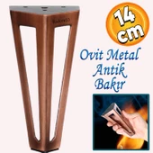 Ovit Açık Koltuk Baza Puf Kanepe Tv Ünite Masa Mobilya Ayağı Ayakları Metal Ayak 14 Cm Antik Bakır thumbnail 1