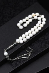 Sedef Doğal Taş Tesbih 8 mm Küre Kesim thumbnail 1