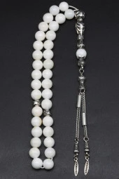 Sedef Doğal Taş Tesbih 8 mm Küre Kesim thumbnail 2