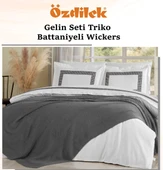 Özdilek Wickers 7 Parça Triko Battaniyeli Gelin Seti-Antrasit thumbnail 2