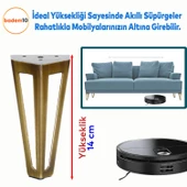 Ovit Açık Koltuk Baza Puf Kanepe Tv Ünite Masa Mobilya Ayağı Ayakları Metal Ayak 14 Cm Antik Sarı thumbnail 5