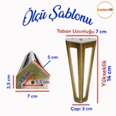 Ovit Açık Koltuk Baza Puf Kanepe Tv Ünite Masa Mobilya Ayağı Ayakları Metal Ayak 14 Cm Antik Sarı thumbnail 2