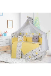 Tugu Home&baby 60x120 Cm Yan Korumalıklı Pamuklu Gökkuşağı Yıldızlı Model 9 Parça Bebek Uyku Seti - 1