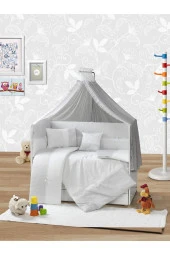 Tugu Home&baby 60x120cm Yatak Yan Korumalıklı %100 Pamuk Fistolu Model 10 Parça Bebek Uyku Seti13 - 1