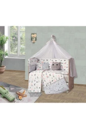 Tugu Home&baby 70x130cm Yan Korumalıklı Pamuklu Hilal Ay Yıldızlı Model 9 Parça Bebek Uyku Seti - 1