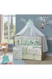 Tugu Home&baby 70x130cm Yan Korumalıklı %100 Pamuk Safari Model 11 Parça Bebek Uyku Seti10 - 1
