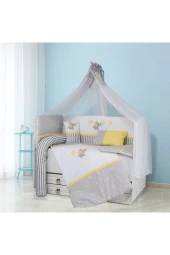 Tugu Home&baby %100 Pamuklu 70x130 Cm 10 Parça Fil Desenli,yıldızlı Uyku Seti05 - 1