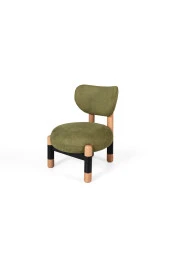 TurkishTouch Modern Berjer Yeşil Teddy Kumaş Ahşap Ayak Siyah Metal Gövde Tekli Koltuk Salon Genç Odası Ofis - 2