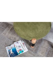 TurkishTouch Modern Berjer Yeşil Teddy Kumaş Ahşap Ayak Siyah Metal Gövde Tekli Koltuk Salon Genç Odası Ofis - 5