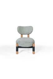 TurkishTouch Modern Berjer Su Yeşili Teddy Kumaş Ahşap Ayak Siyah Metal Gövde Tekli Koltuk Salon Genç Odası Ofis - 1