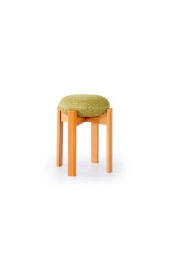 TurkishTouch Puf Yeşil Renkli Kumaş Ahşap Ayaklı Dekoratif Modern Oturma Odası Makyaj Masası Mutfak Balkon Ofis - 2