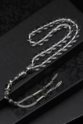 Kristal Kuvars Doğal Taş Tesbih 8 mm Küre Kesim - 1