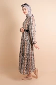 Yeni Koleksiyon Astarlı Şifon Batik Desen Siyah - 2
