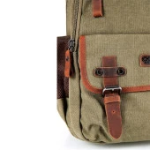 Ççs London 51567 Kanvas Sırt Çantası Haki thumbnail 6