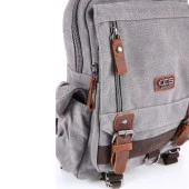 Ççs London 51563 Kanvas Çapraz Sırt ve Göğüs Çantası Gri thumbnail 4