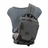 Ççs London 51563 Kanvas Çapraz Sırt ve Göğüs Çantası Gri thumbnail 5