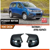 Peugeot Rifter 2019+ Uyumlu Yarasa Batman Ayna Kapağı Piano Black - 1