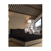 MyStory Home %100 PAMUKLU LASTİKLİ ÇARŞAF SETİ 160x200 cm +30 cm yükseklik - Siyah - 1