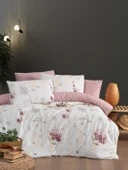 MyStory Home Lastikli Çarşaflı Çift Kişilik Nevresim Takımı Viola 200x220 cm - 1