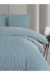 MyStory Home Lastikli Çarşaflı Çift Kişilik Nevresim Takımı Saten Yeşil - 2